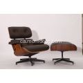 Butaca i otomana de cuir Eames de palissandro